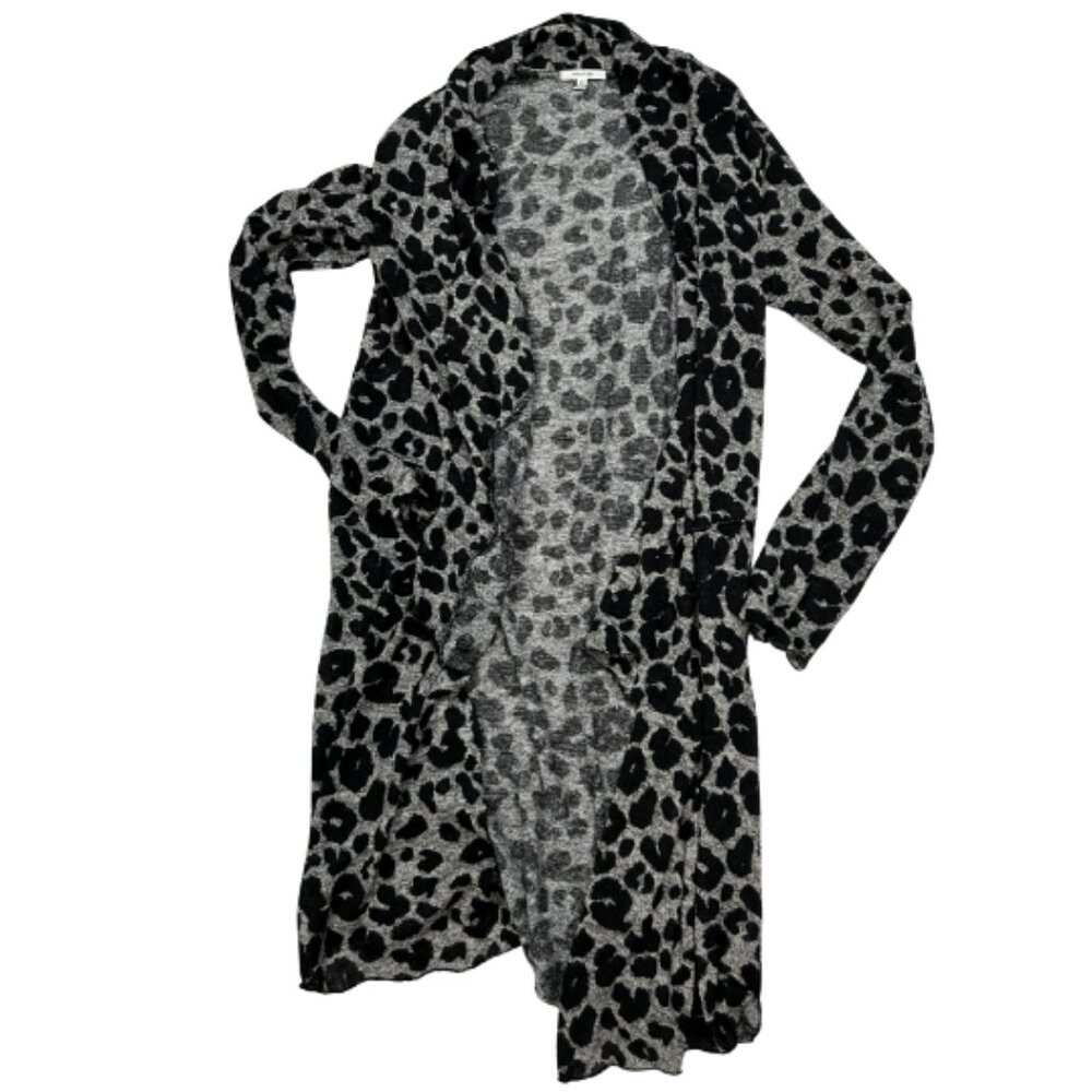 Leopard Print Animal Long Sleeve Long Cardigan Women Maurices Medium
